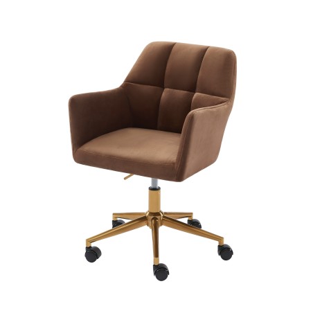 Fauteuil MONACOen velours rouille avec pieds doré