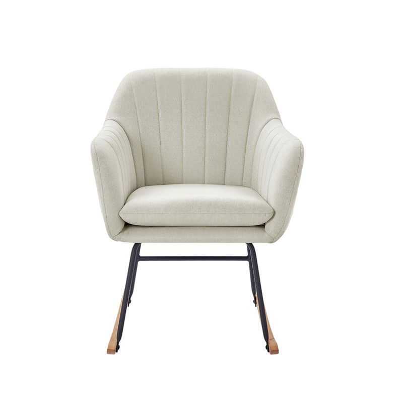 Fauteuil ELSA tissu beige rocking chair