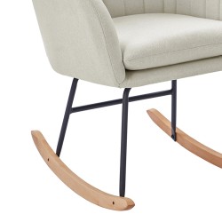Fauteuil ELSA tissu beige rocking chair