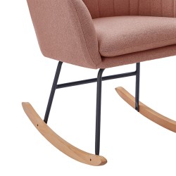 Fauteuil ELSA tissu rose poudré rocking chair