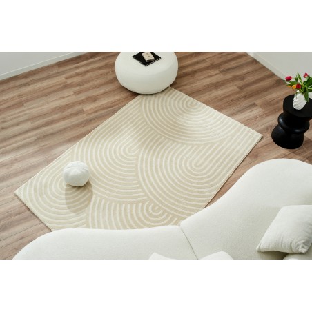 Tapis OLGA crème motif arc en ciel 80x150 cm