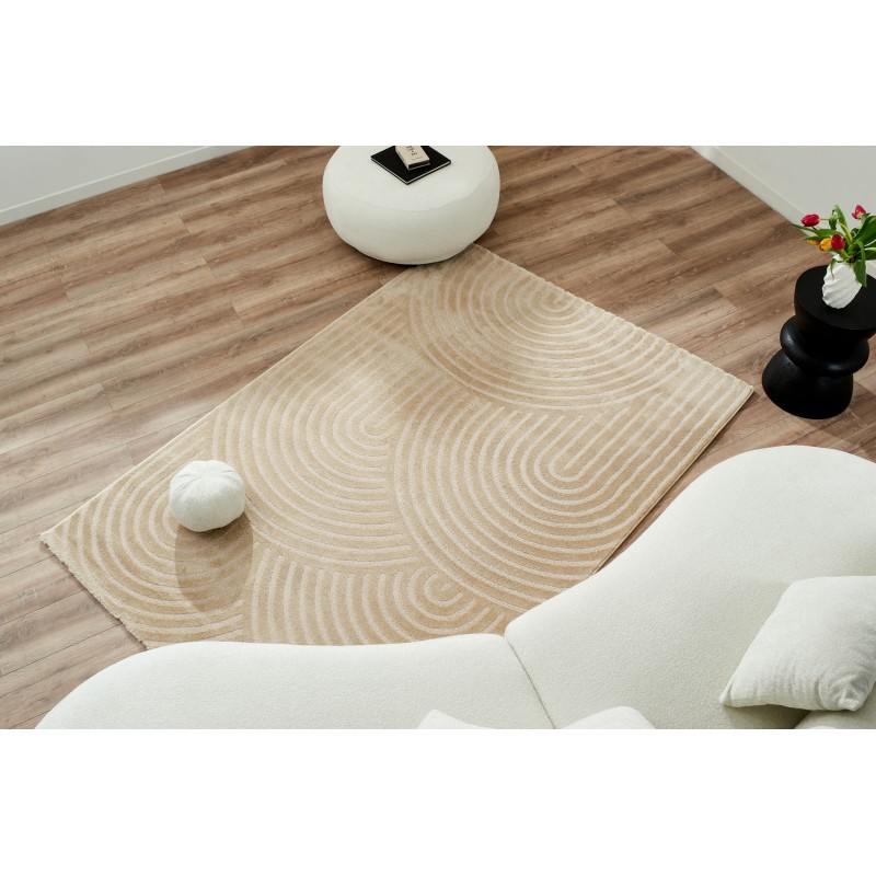 Tapis OLGA beige motif arc en ciel 80x300 cm