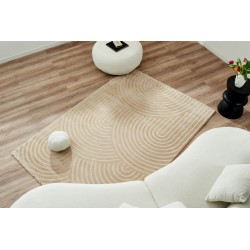 Tapis Olga beige motif arc en ciel 120x160 cm
