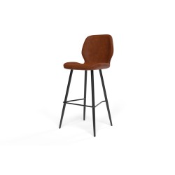 Lot de 2 tabourets ETHAN en PU cognac