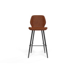 Lot de 2 tabourets ETHAN en PU cognac