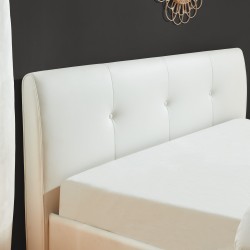 Lit coffre SEGURO simili blanc coffre matelas 160x200