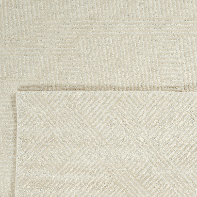 Tapis Olga crème motif linéaire 160x230 cm