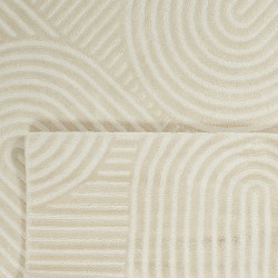 Tapis Olga crème motif en relief 80x300 cm