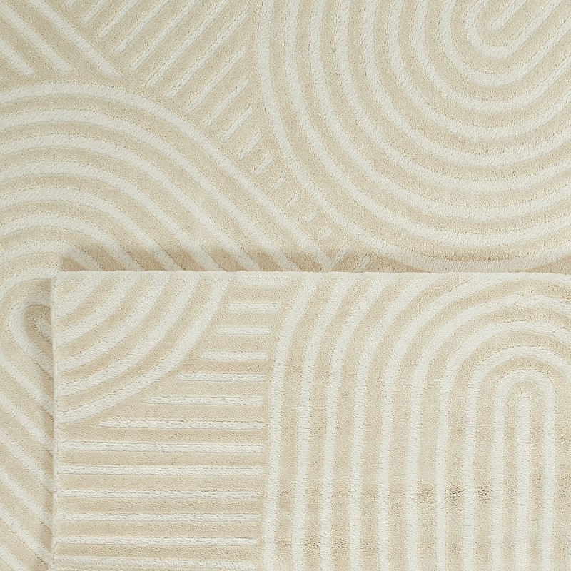 Tapis Olga crème motif en relief 120x160 cm