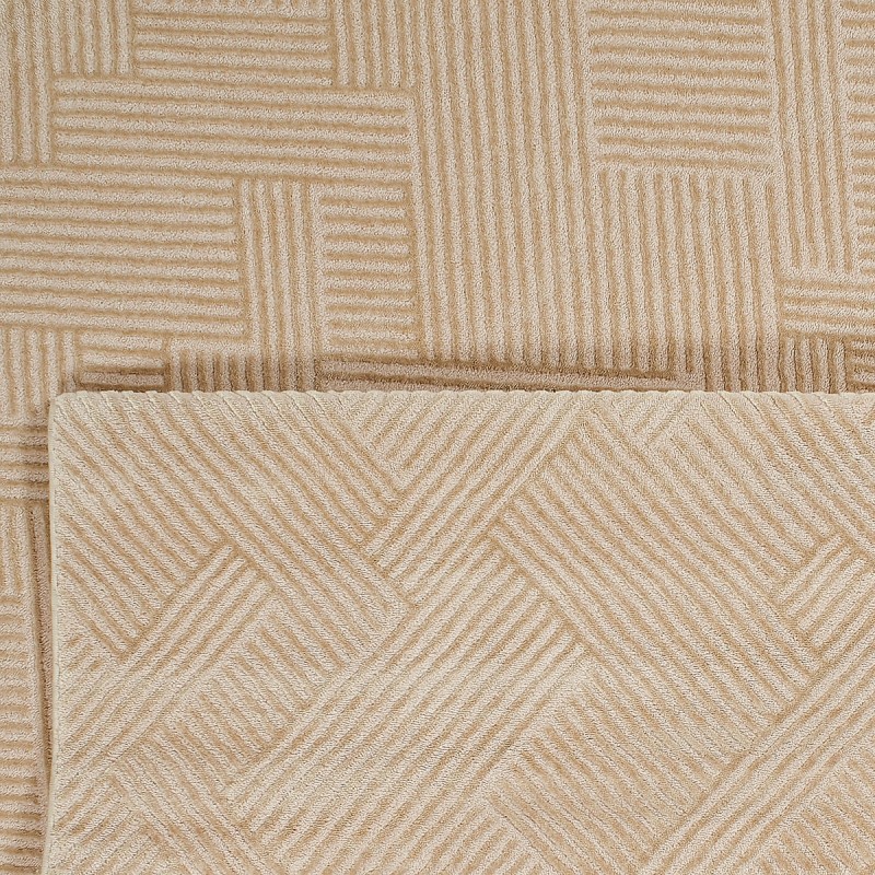 Tapis Olga beige motif linéaire 80x150 cm