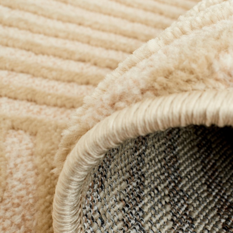 Tapis Olga beige motif linéaire 80x150 cm