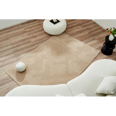 Tapis Olga beige motif linéaire 120x160 cm