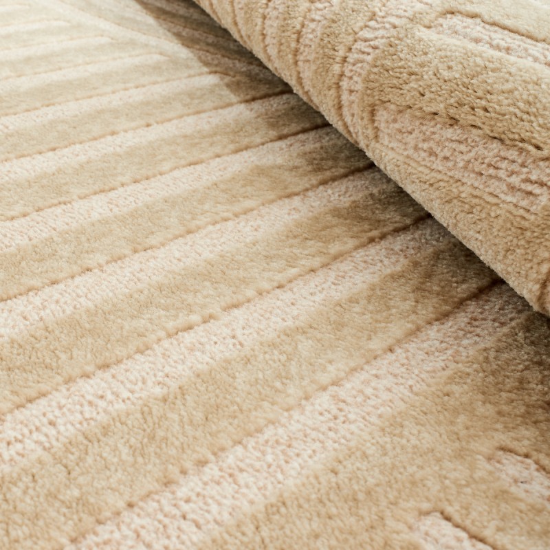 Tapis Olga beige motif en relief 80x300 cm