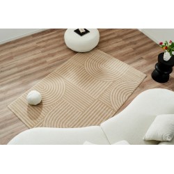 Tapis Olga beige motif en relief 80x150 cm