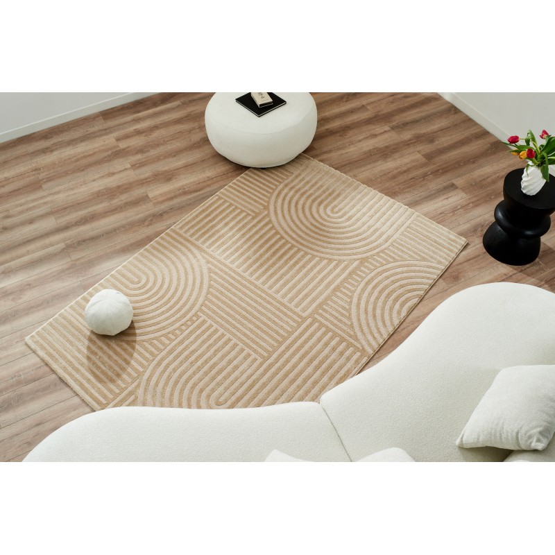Tapis Olga beige motif en relief 160x230 cm