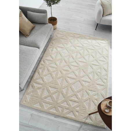 Tapis Ella crème motif géométrique 120x170 cm