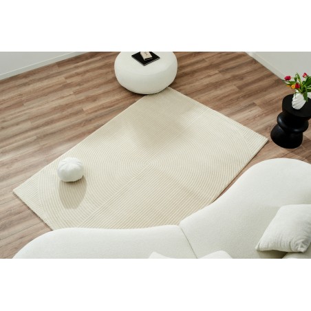 Tapis Olga crème motif géométrique 80x300 cm