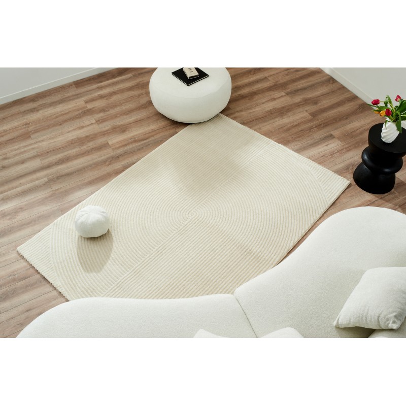 Tapis Olga crème motif géométrique 120x160 cm