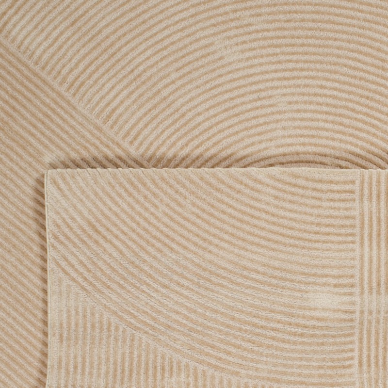 Tapis Olga beige motif géométrique 80x150 cm
