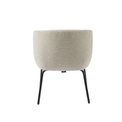 Fauteuil BELORA en tissu bouclette beige