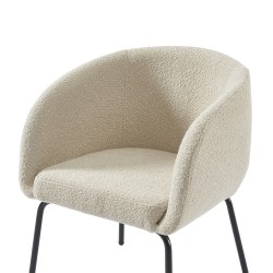 Fauteuil BELORA en tissu bouclette beige