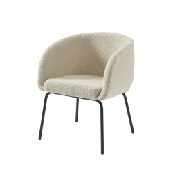 Fauteuil BELORA en tissu bouclette beige
