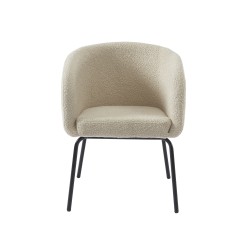 Fauteuil BELORA en tissu bouclette beige