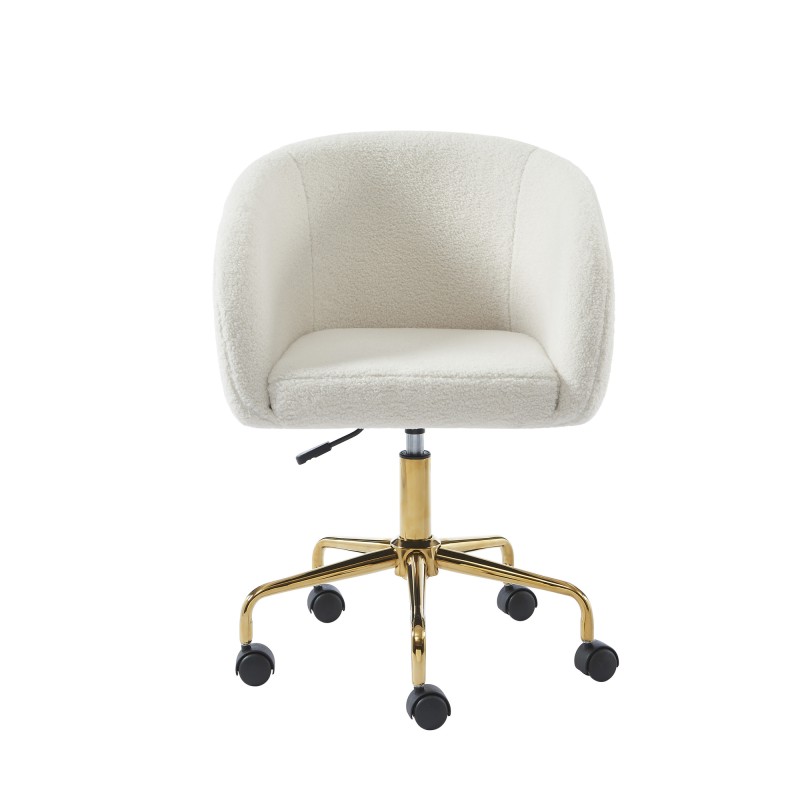 Fauteuil EZRA en tissu bouclette blanc