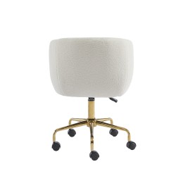 Fauteuil EZRA en tissu bouclette blanc