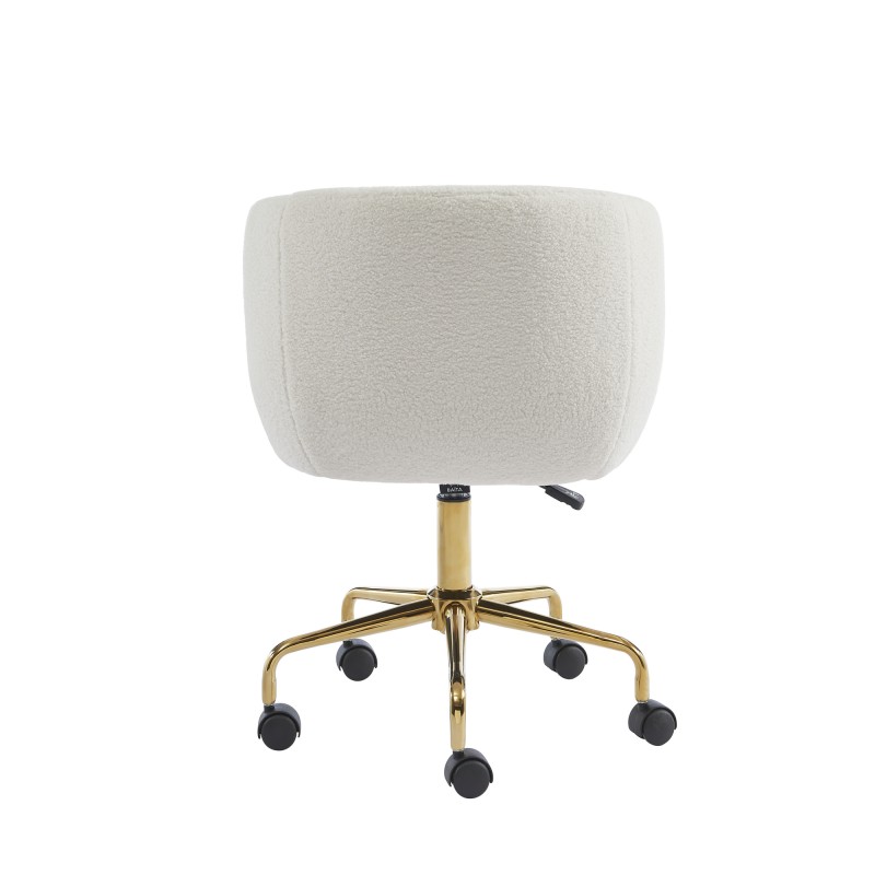 Fauteuil EZRA en tissu bouclette blanc