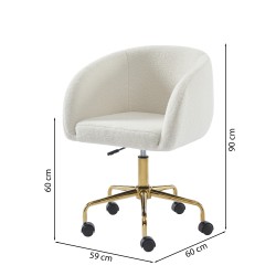 Fauteuil EZRA en tissu bouclette blanc