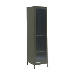 Vestiaire PANTONE vert olive foncé porte en verre cannelé