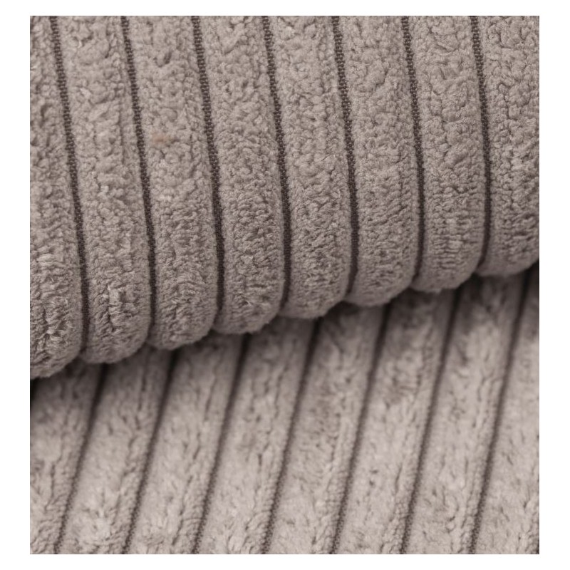 Canapé droit MIRA convertible velours côtelé grège 3 places