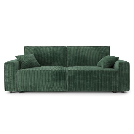Canapé droit MIRA convertible velours côtelé vert 3 places