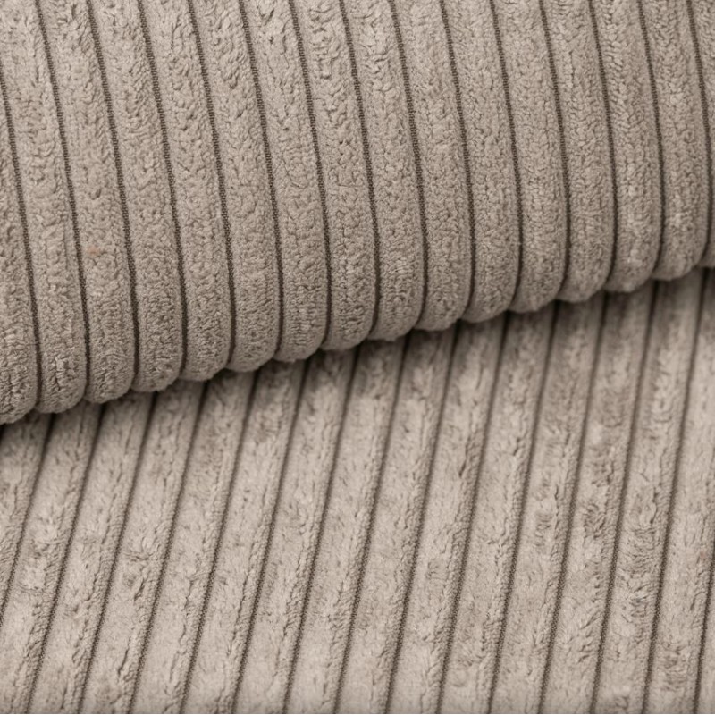 Canapé droit NOVAconvertiblevelours cotêlé grège 3 places