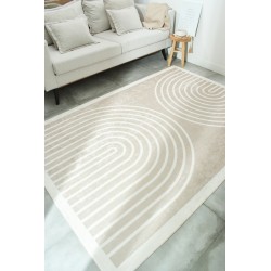 Tapis ALVA beige motif arc en ciel 80x150 cm