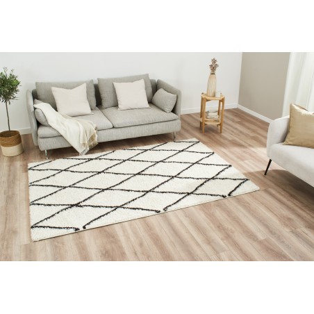 Tapis THEA crème motif losange 160x230 cm