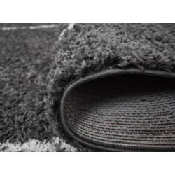 Tapis THEA anthracite motif losange 80x140 cm