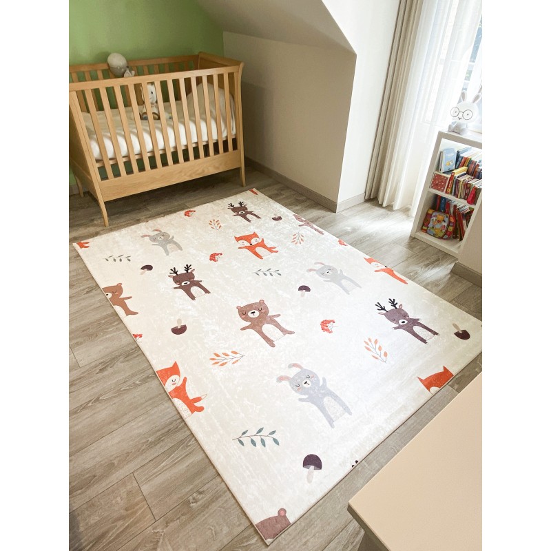 Tapis NOE crème motif animaux 120x160 cm
