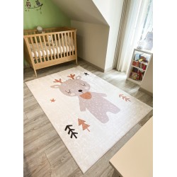 Tapis NOE marron motif renne 80x150 cm