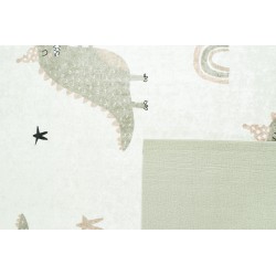 Tapis NOE vert motif dinosaures 120x160 cm