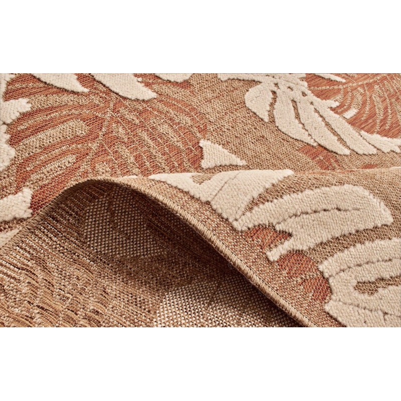 Tapis MOOREA terracotta et blanc aspect jute 120x170cm