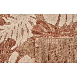 Tapis MOOREA terracotta et blanc aspect jute 120x170cm