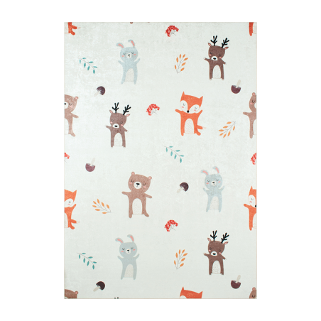 Tapis NOE crème motif animaux 80x150 cm