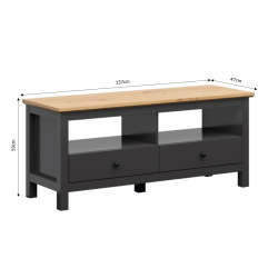 Meuble TV HESEN effet chêne et anthracite 137cm