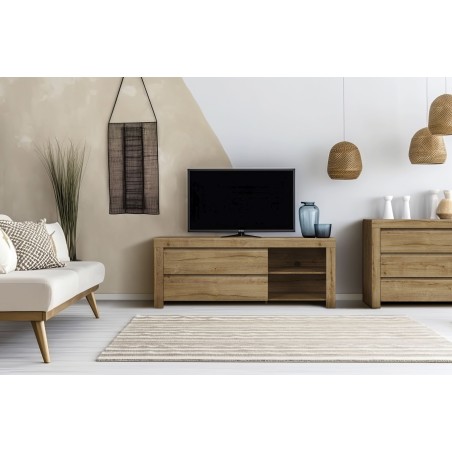 Meuble TV HOLTEN effet chêne 156cm