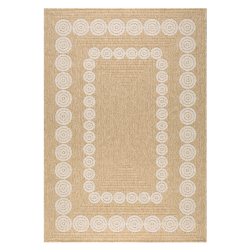Tapis d'extérieur MALLORCA marron et blanc aspect jute 200x290cm 