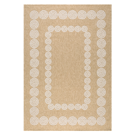Tapis d'extérieur MALLORCA marron et blanc aspect jute 200x290cm 