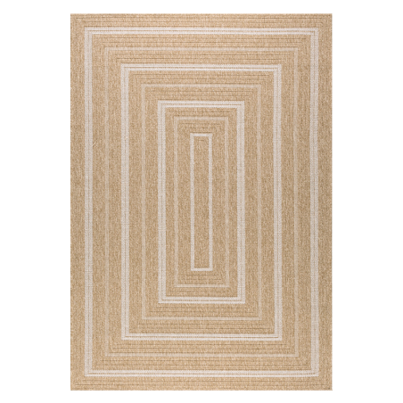 Tapis d'extérieur MENORCA marron et blanc aspect jute 160x230cm