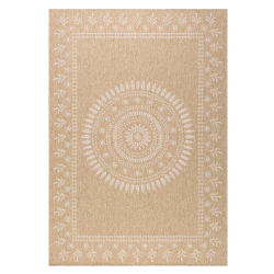 Tapis d'extérieur PONZA marron et blanc aspect jute 160x230cm